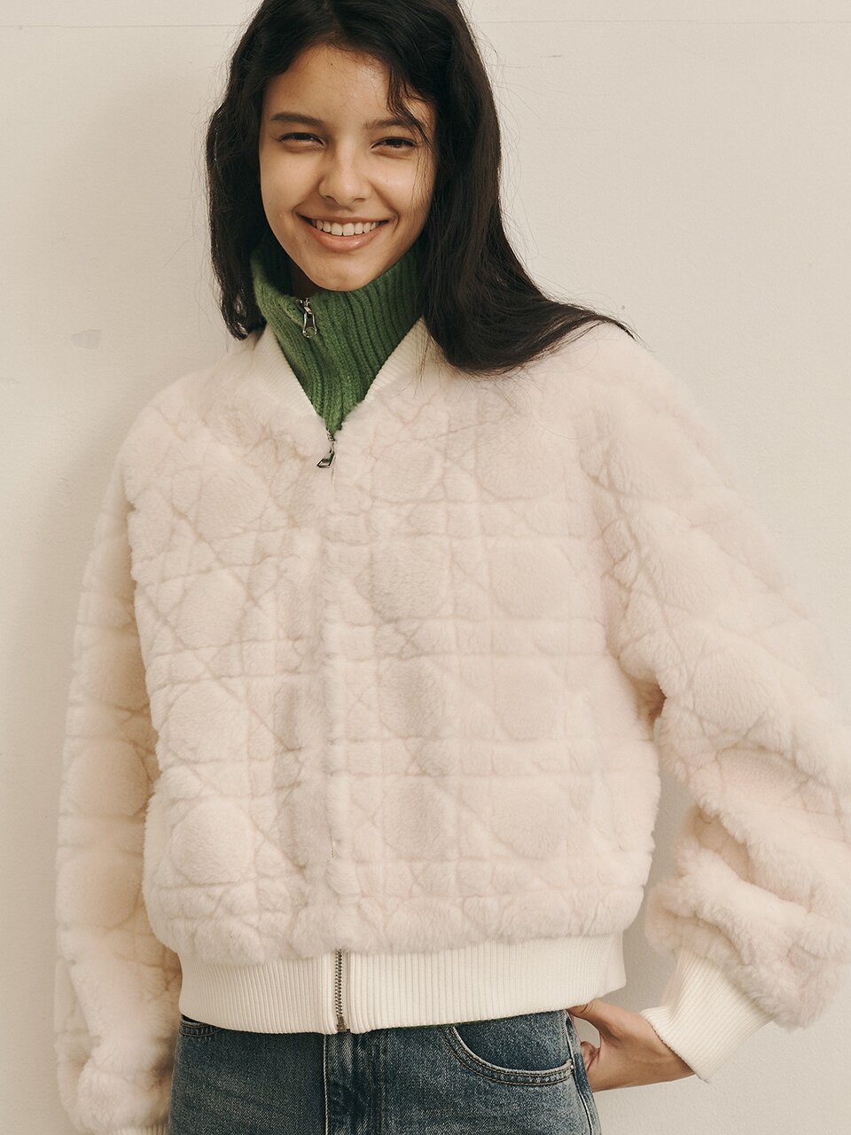 AR_Grain velvet fur jacket