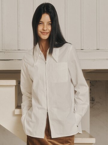 AR_White niche zipper shirt