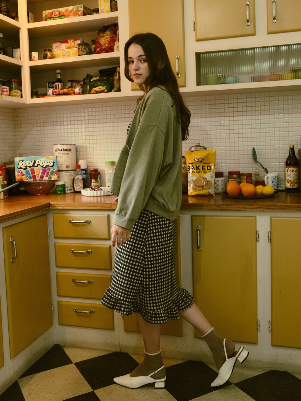 Overfit Basic Knit Cardigan - Khaki