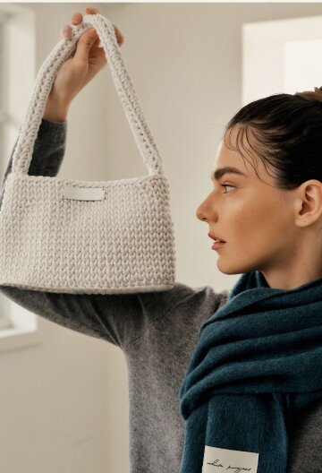 핸드메이드 숄더백_크림