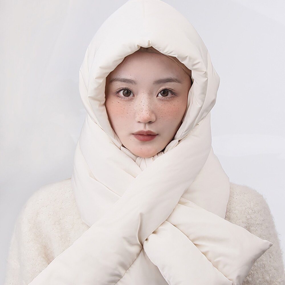 더캡 경량 파스텔 패딩 머플러 C1 블랙
