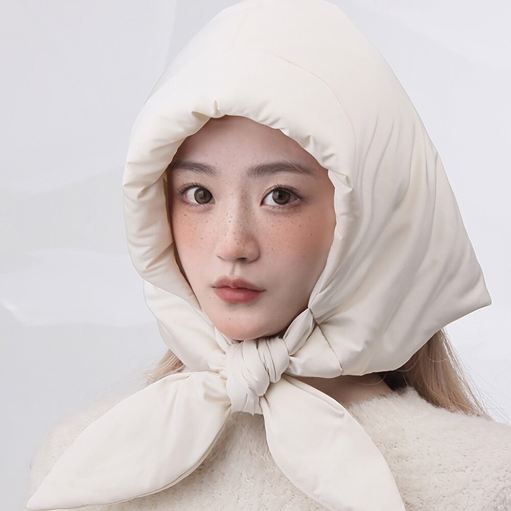 더캡 후드 패딩 스카프 머플러 C1 블랙
