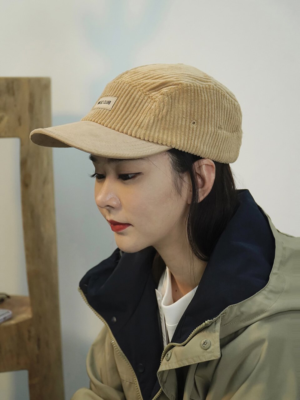 WASC CLUB 코듀로이 로고 캠프캡 C1 베이지