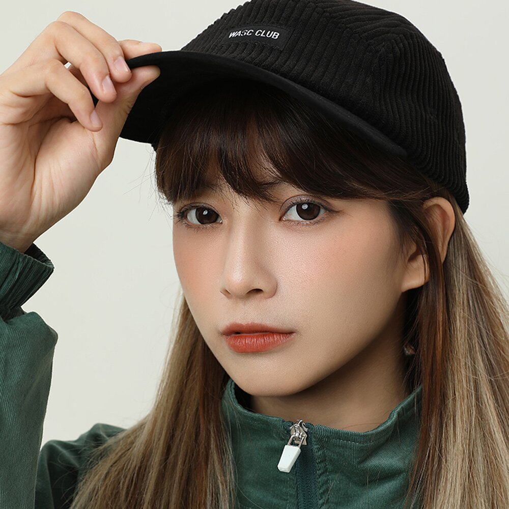 WASC CLUB 코듀로이 로고 캠프캡 C3 딥그린