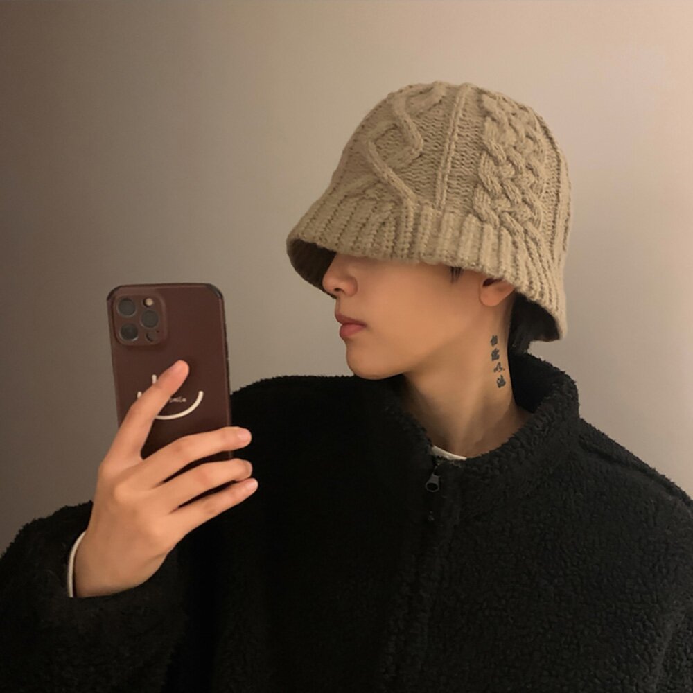 니트 케이블 버킷햇 C2 베이지
