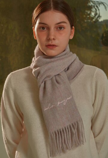 [기프트박스]_버진울 100 머플러_오로라 핑크