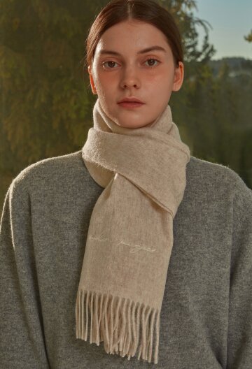 [기프트박스]_버진울 100 머플러_라이트 오트밀