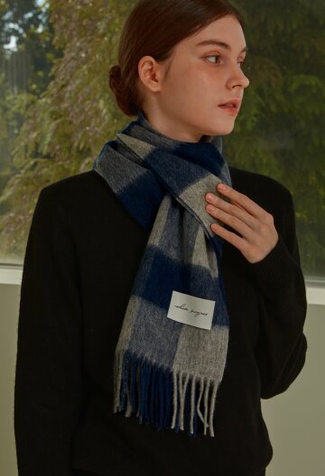 [기프트박스]_패턴 버진울 머플러_핑크