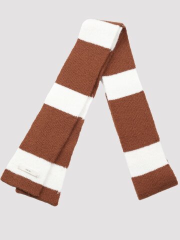 Wool Stripe Muffler_Brick
