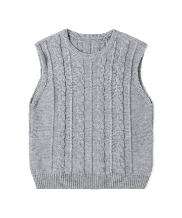 23 FW 여성 케이블 베스트 (GREY)