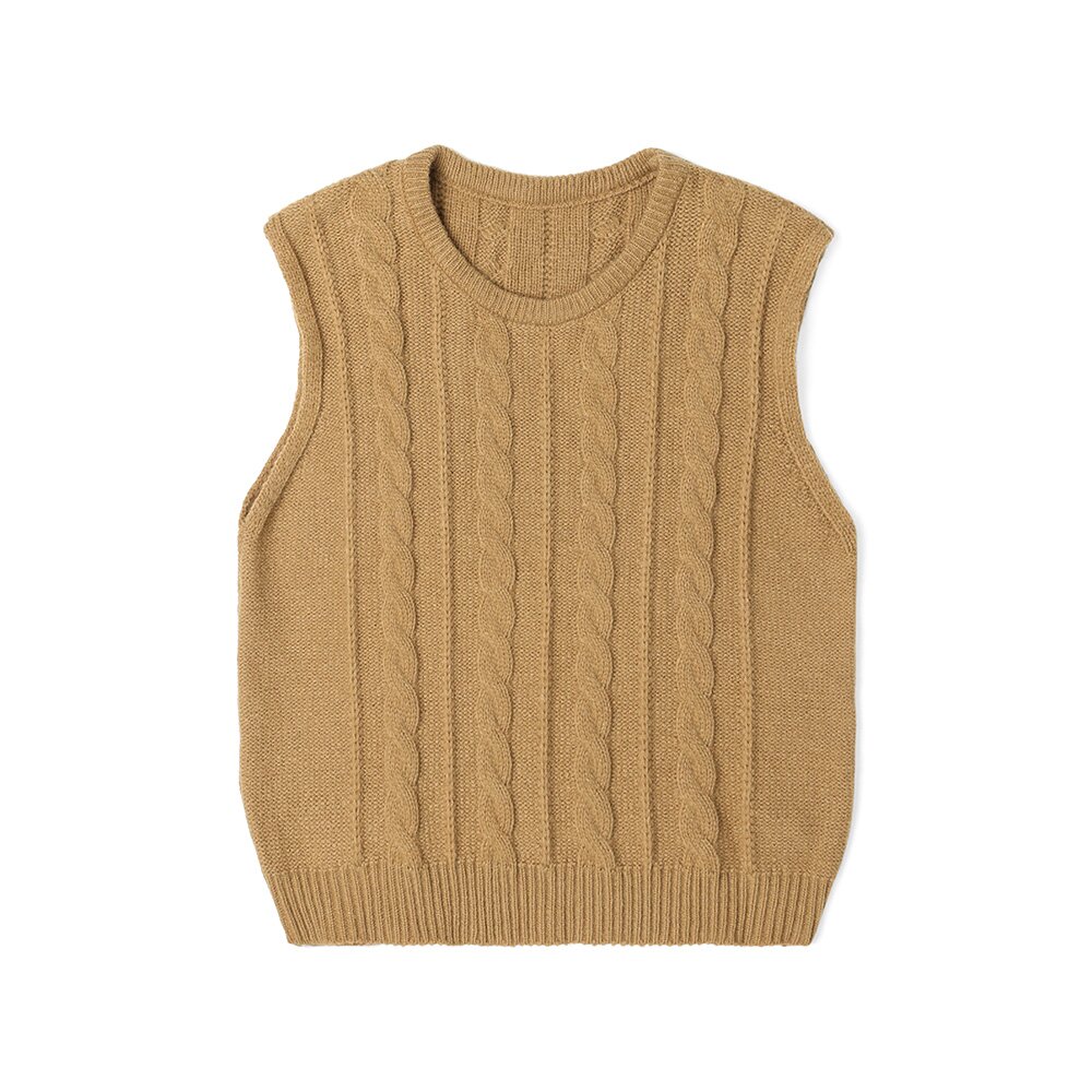 23 FW 여성 케이블 베스트 (BROWN)