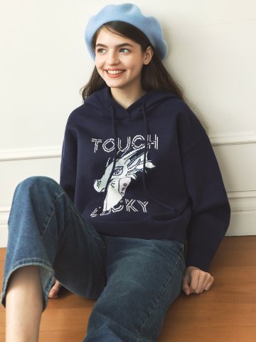 제제 드래곤 후드 스웨터 / 네이비