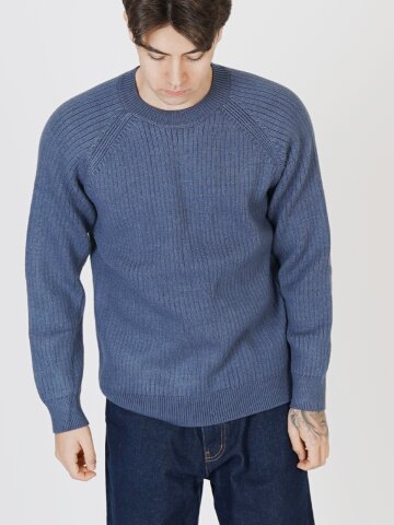 Hazzy Ribbed Raglan Knit (Blue)