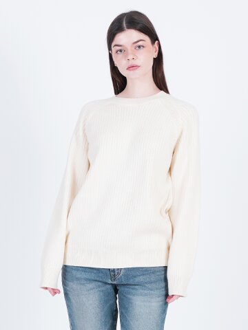 Hazzy Ribbed Raglan Knit (Ivory)