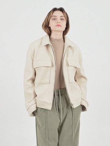 Chester Wool Trucker Jacket (Ivory)