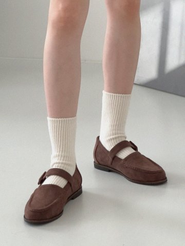 스티유 아이비 클래식 스웨이드 메리제인 로퍼 S23F133BR_brown