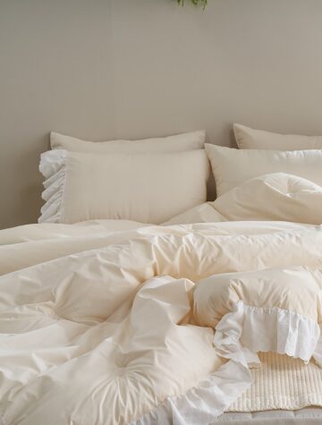 에비앙 면60수 고밀도바이오워싱 피그먼트 프릴차렵이불(Q) 고밀도 바이오워싱의 톡톡한 소재감옐로우