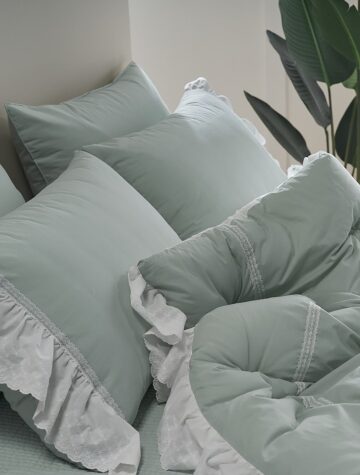 에비앙 면60수 고밀도바이오워싱 프릴 베개커버(50×70CM)부드러운 촉감의 고밀도바이오워싱 소재여성스러운 프릴이 포인트인 디자인