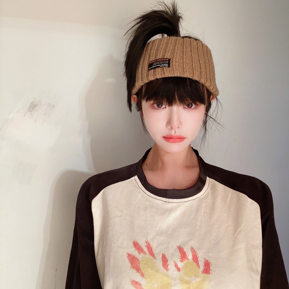 온더모먼트 빈티지 레터링 라벨 헤어밴드 브라운