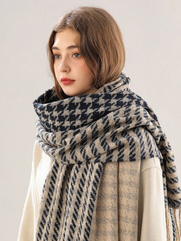 로우 체크 머플러 23FW 네이비