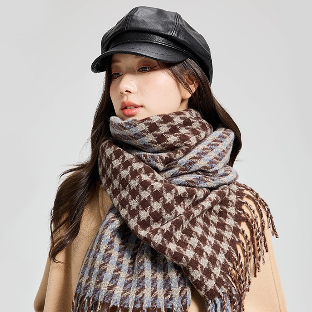 로우 체크 머플러 23FW 브라운
