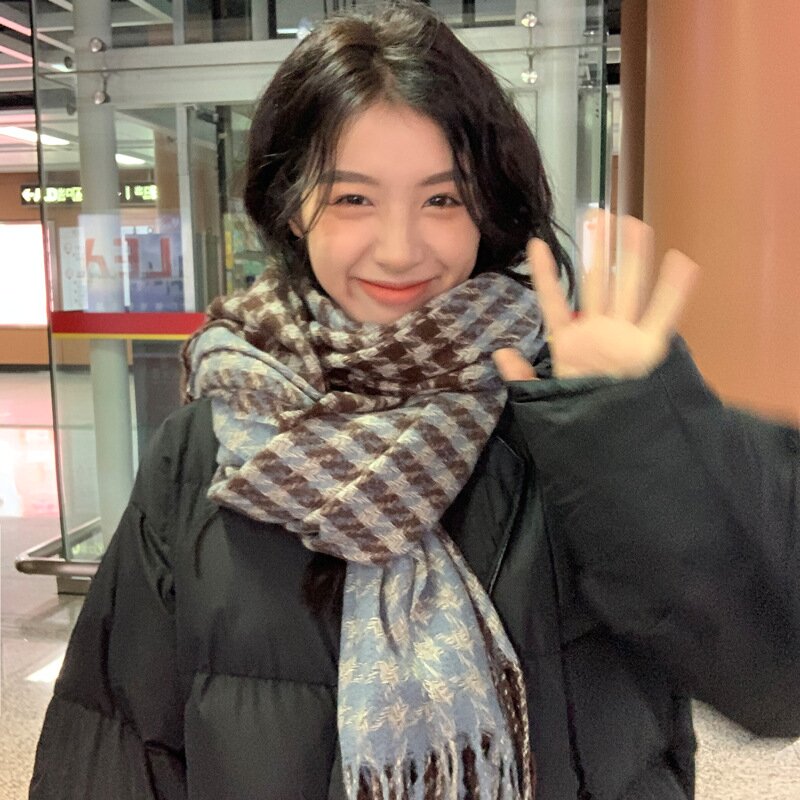 로우 체크 머플러 23FW 브라운