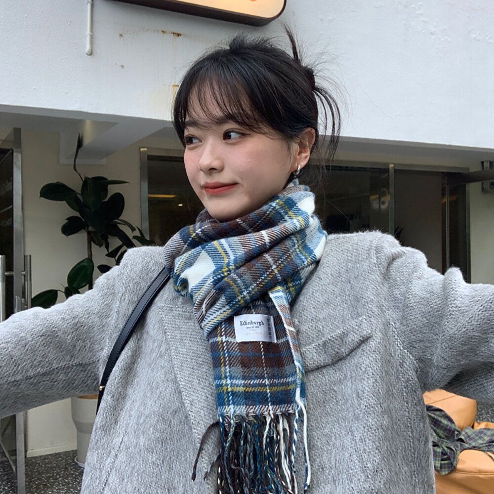 에든버러 소프트 머플러 그린블루
