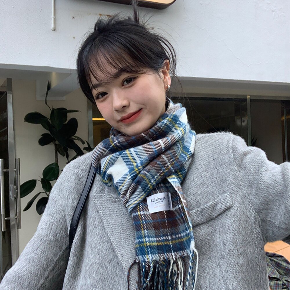 에든버러 소프트 머플러 그린블루
