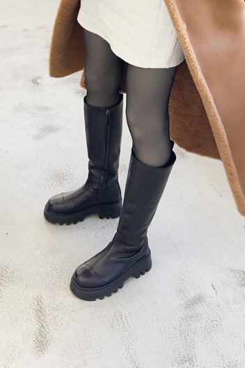 Theo Long Boots Leather Black