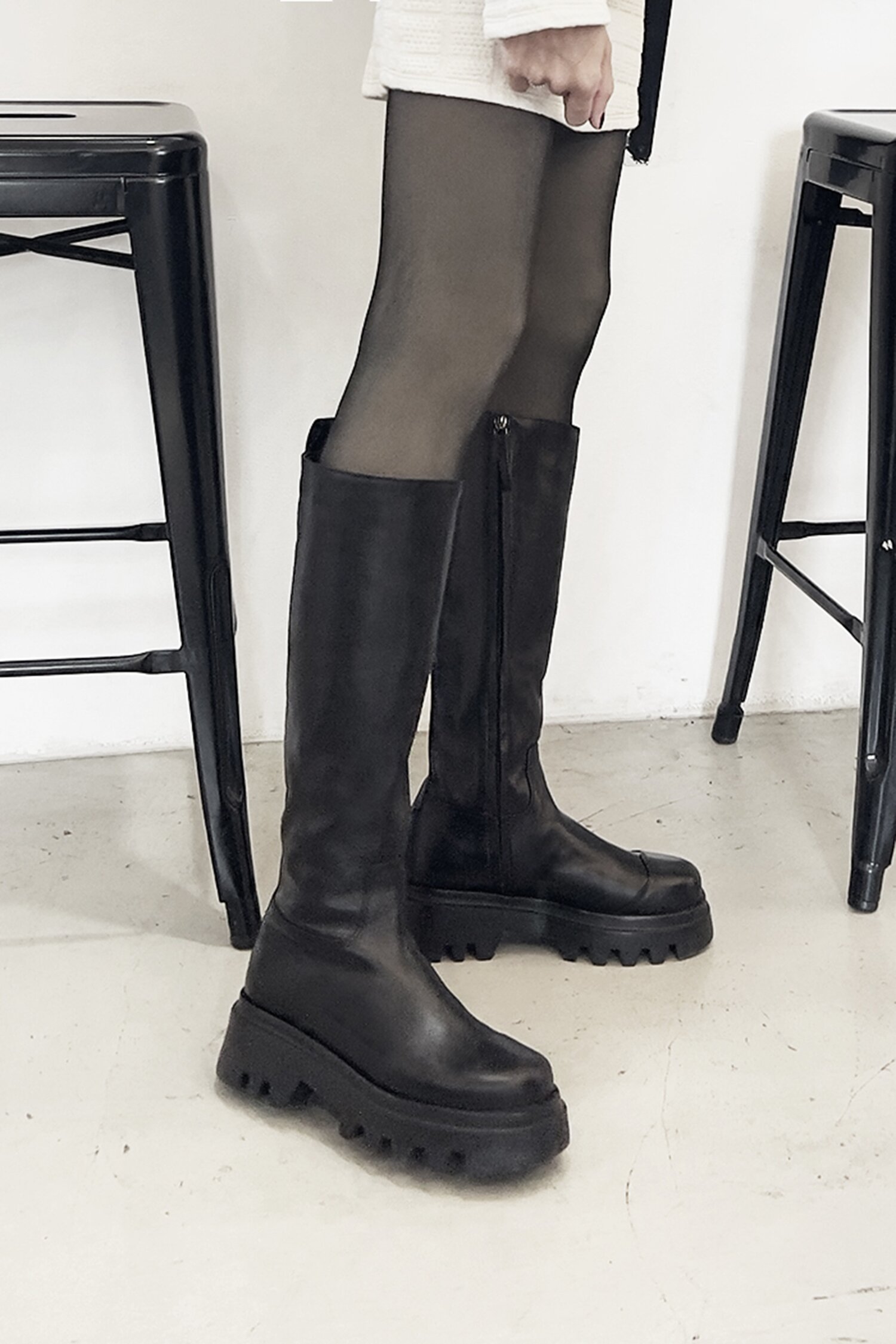 Theo Long Boots Leather Black