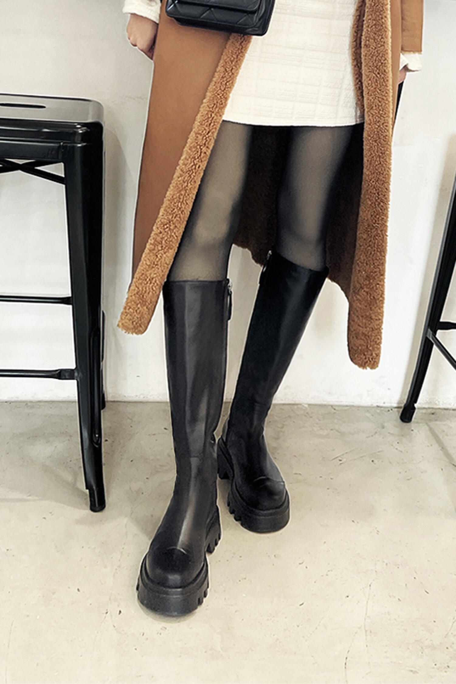 Theo Long Boots Leather Black