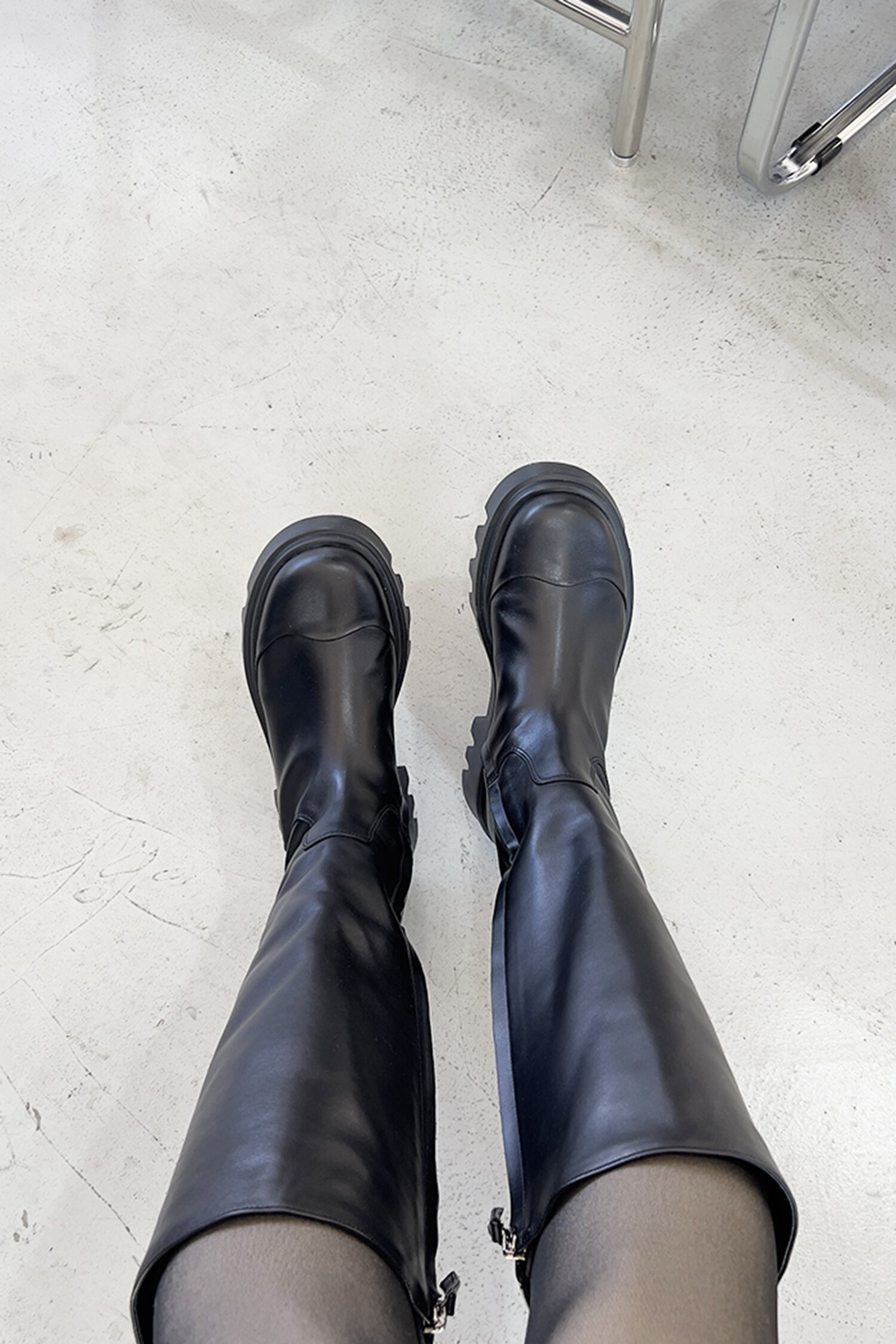 Theo Long Boots Leather Black