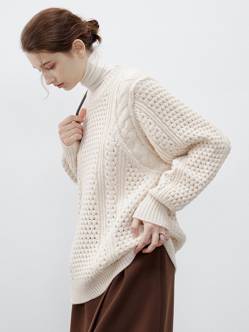 TG_Multi-stitch cable sweater_IVORY