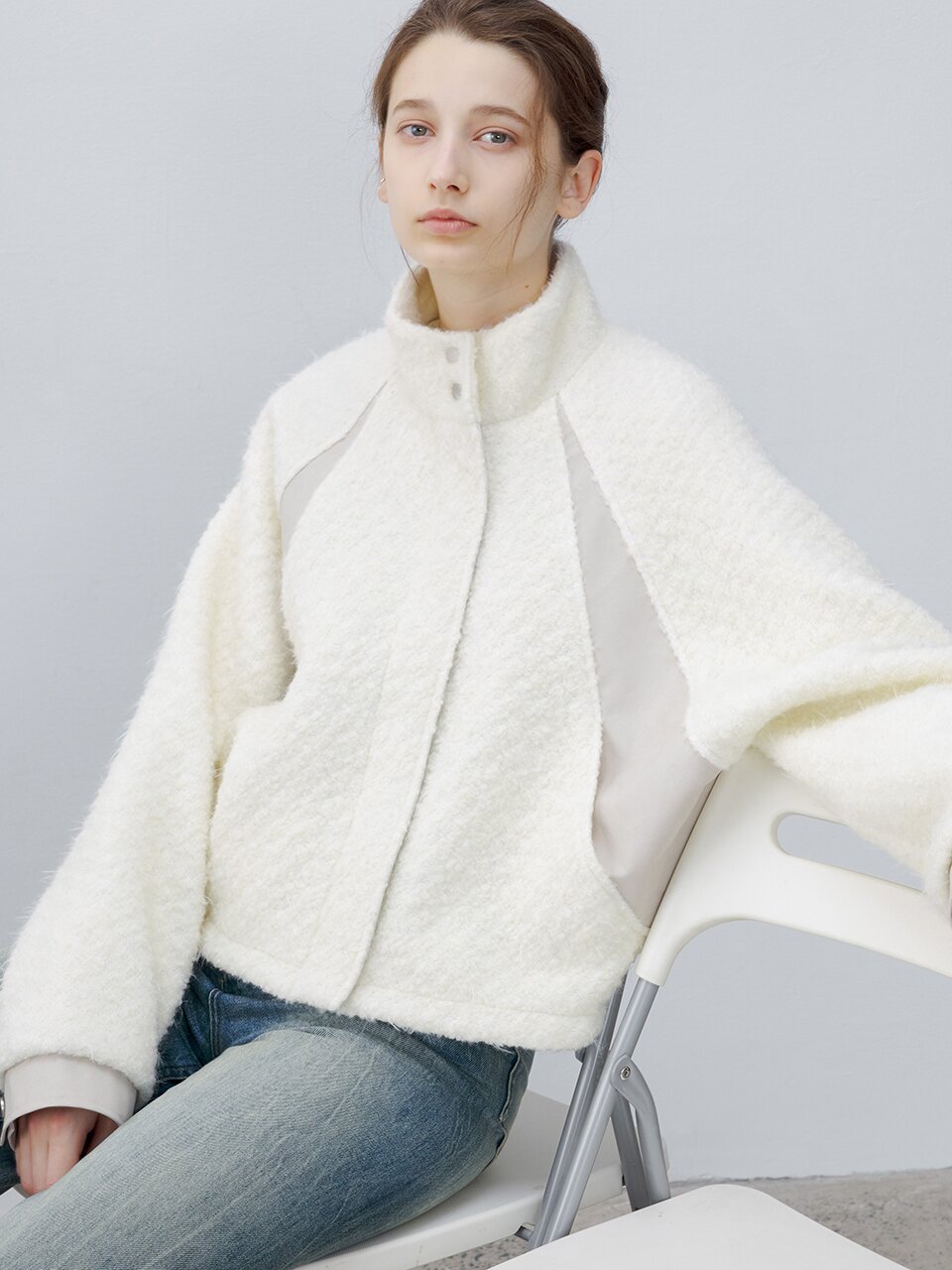 TG_Lambswool patchwork jacket