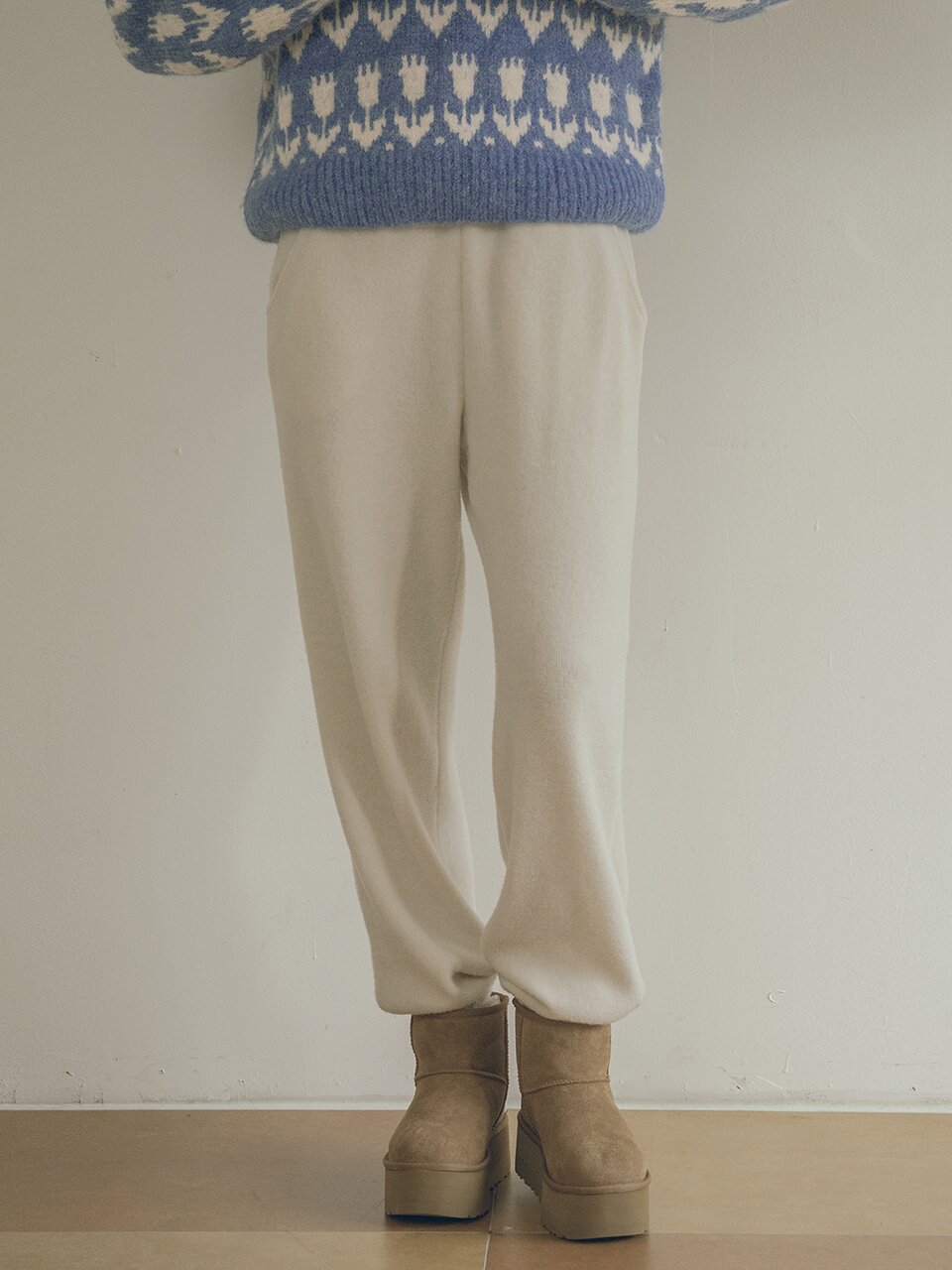 [1/17 예약발송]P3178 Knit jogger pants_Cream