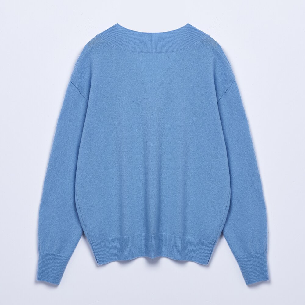 MODERN V-NECK KNIT_SKY BLUE