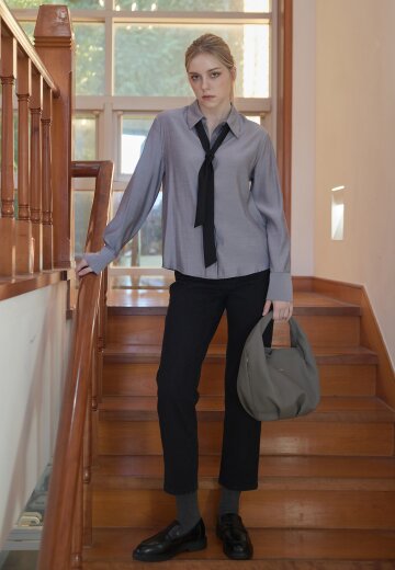 TIESET SIMPLE BLOUSE_GREY