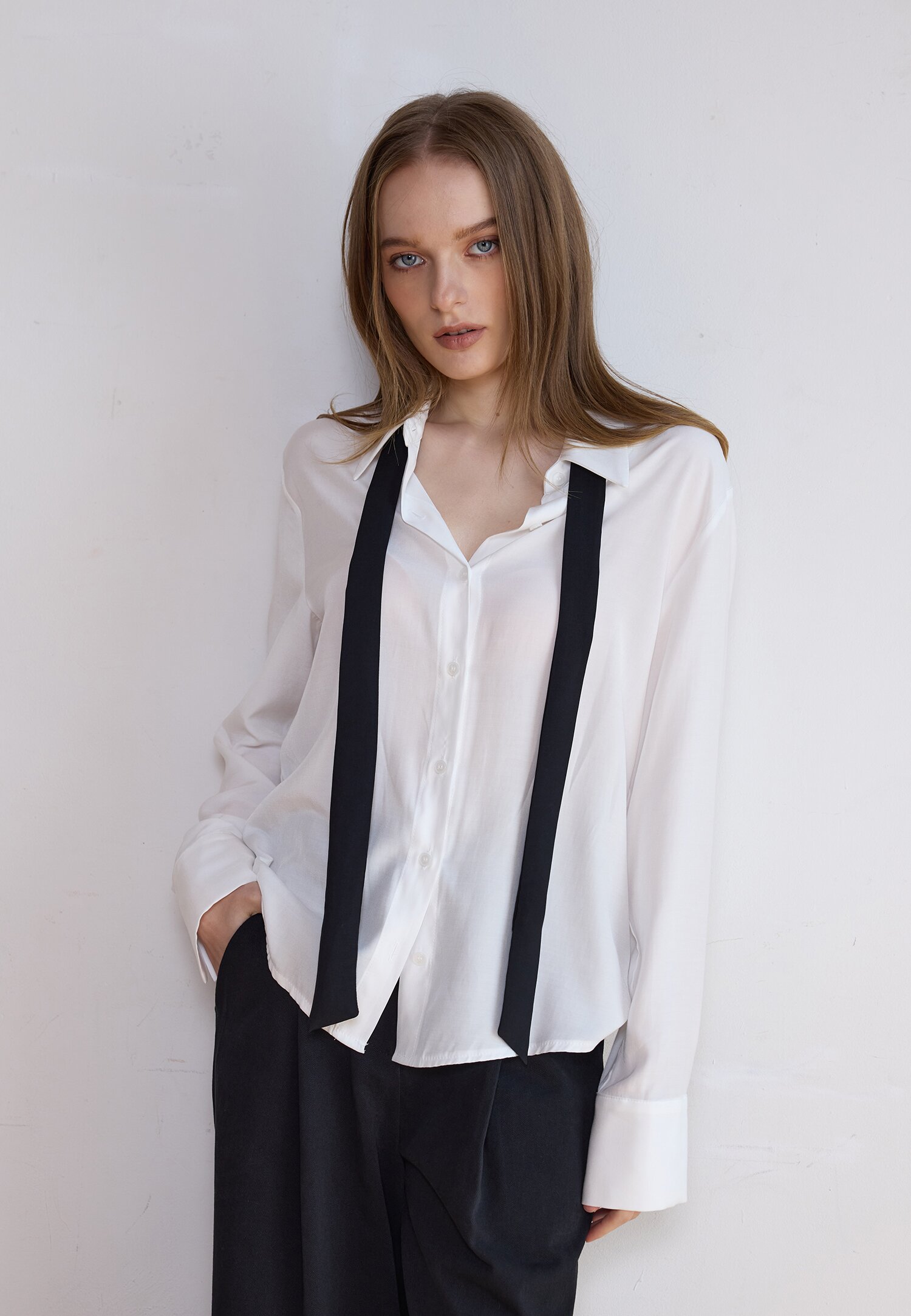 TIESET SIMPLE BLOUSE_IVORY
