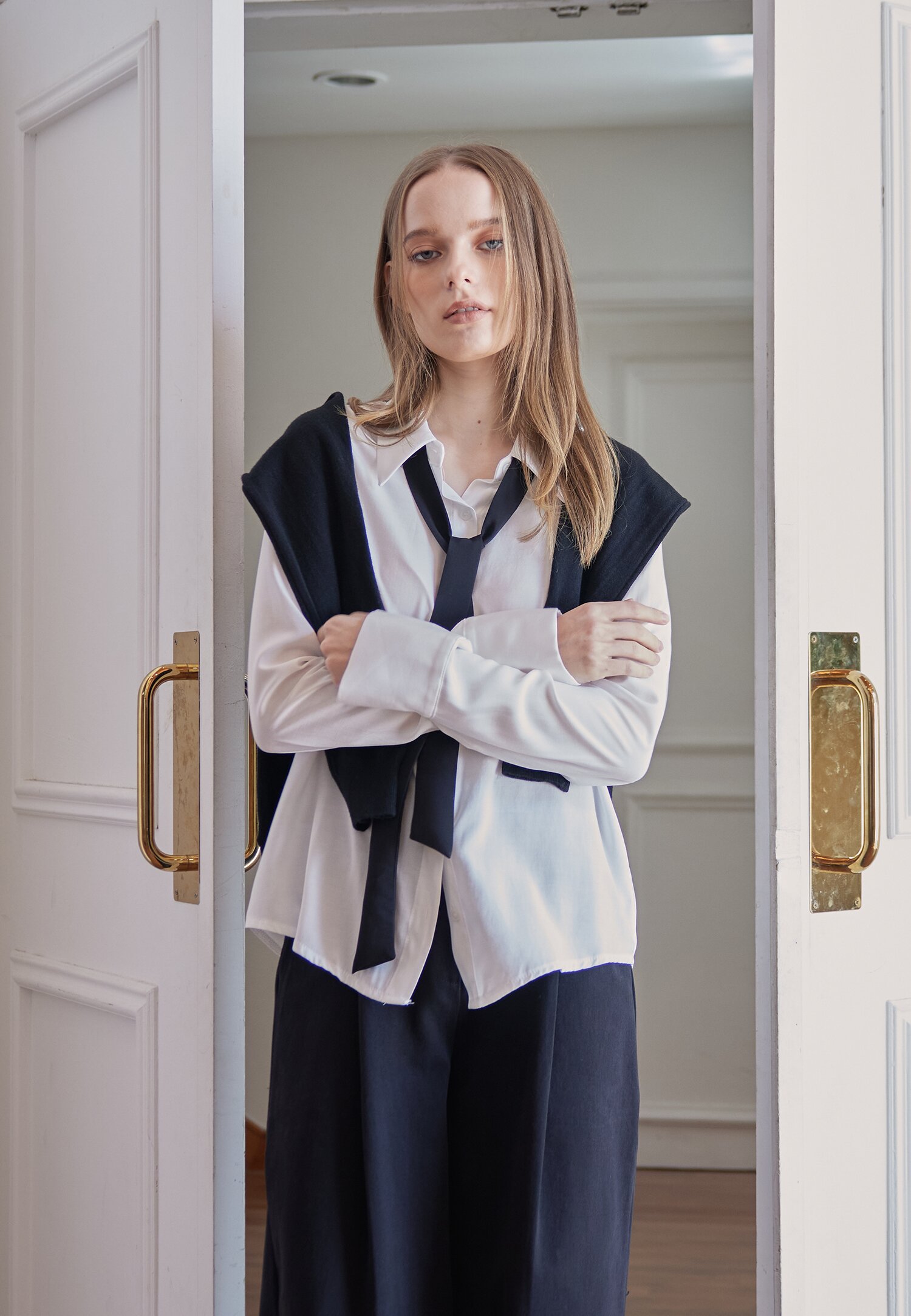 TIESET SIMPLE BLOUSE_IVORY