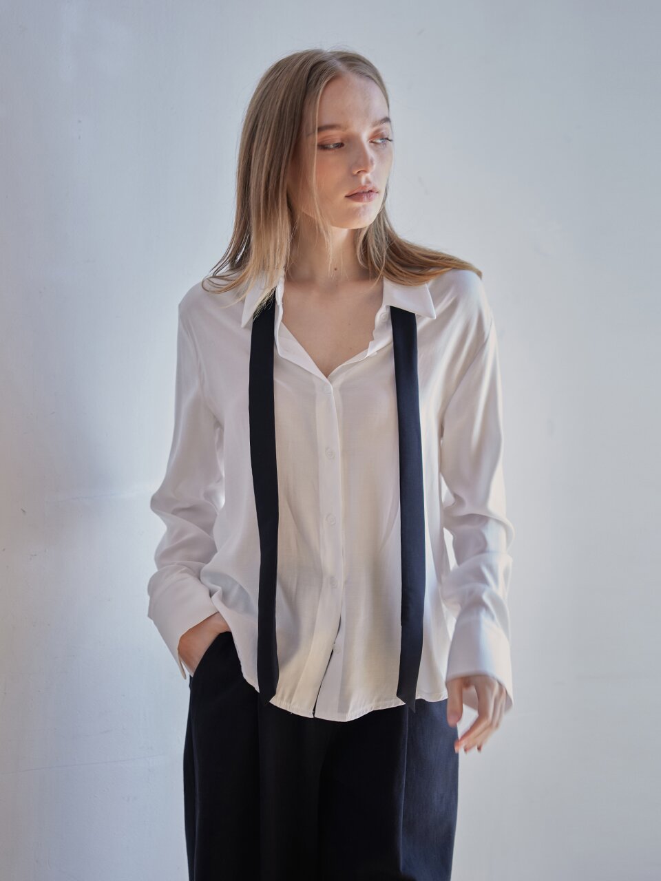 TIESET SIMPLE BLOUSE_IVORY