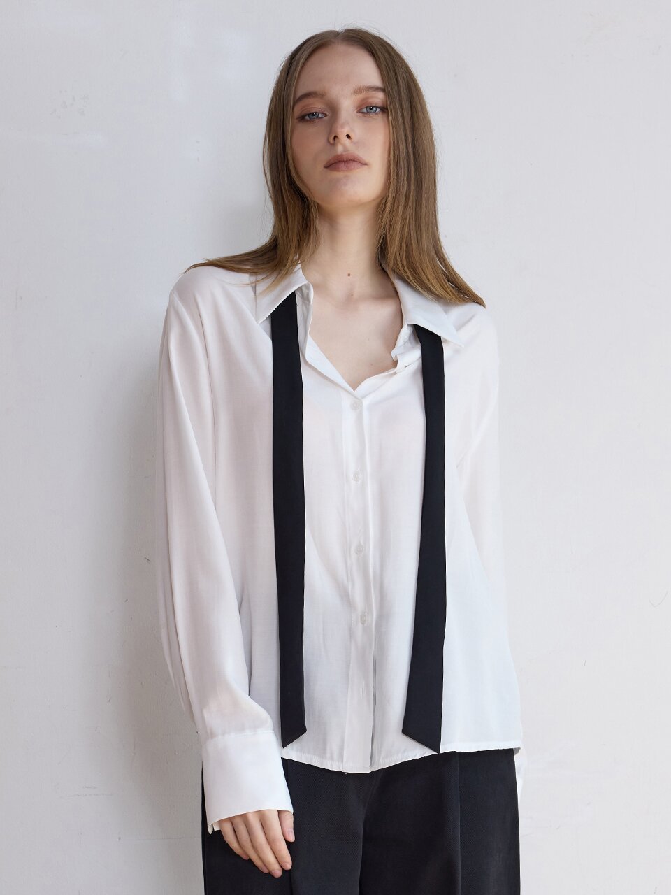 TIESET SIMPLE BLOUSE_IVORY