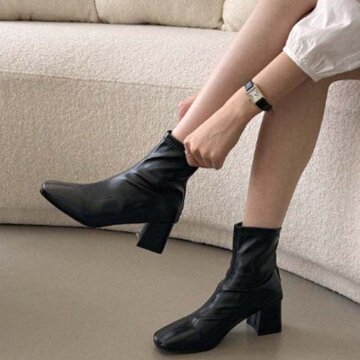 에브리데이 ED2404 보르도 베이직 스퀘어토 기모 앵클부츠