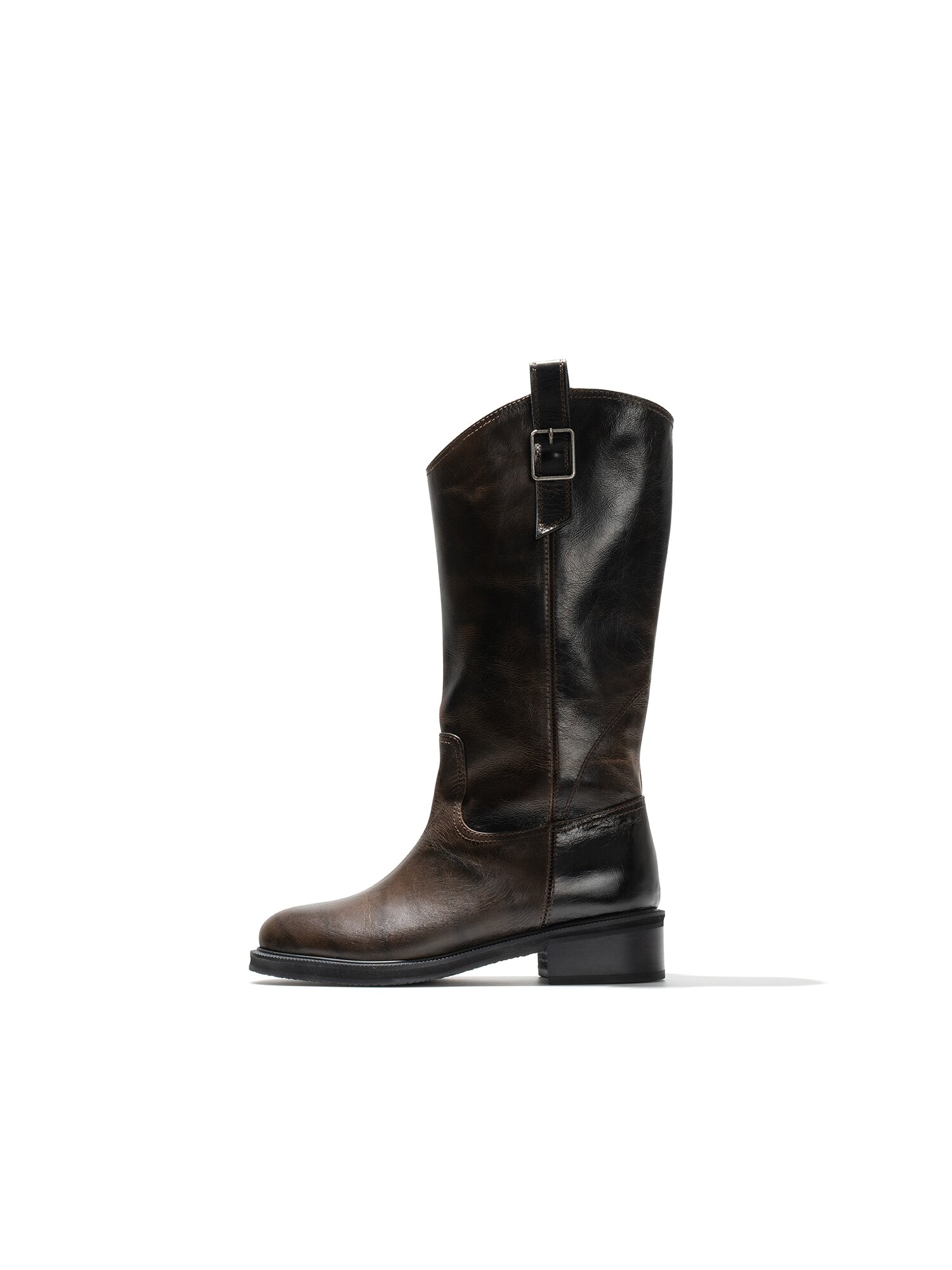 418C comfy western boots Brown _3cm