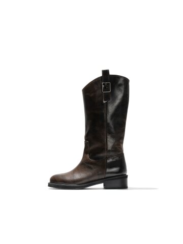 418C comfy western boots Brown _3cm