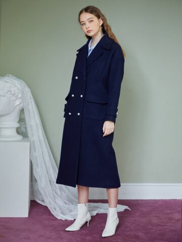 [일루스트리스일루전] NAVY DOUBLE COAT