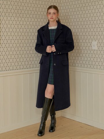 [일루스트리스일루전] NAVY 3-BUTTON LONG COAT
