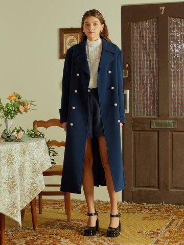 [일루스트리스일루전] NAVY SS PEA COAT