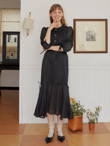 [일루스트리스일루전] BK CHECK RIBBON SKIRT