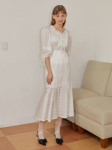 [일루스트리스일루전] IV CHECK RIBBON SKIRT