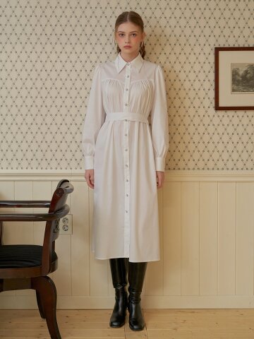 [일루스트리스일루전] WHITE HEART SHIRT DRESS